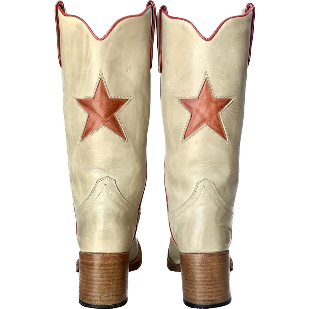 SENDRA Star Vintage Y2K Platform Chunky Heel Sole Campus Cowgirl Western Boots 9 - Picture 4 of 7